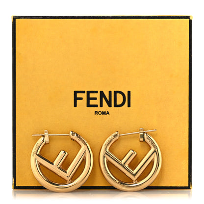 Fendi Metal FF Hoop Earrings Gold 5 of 5