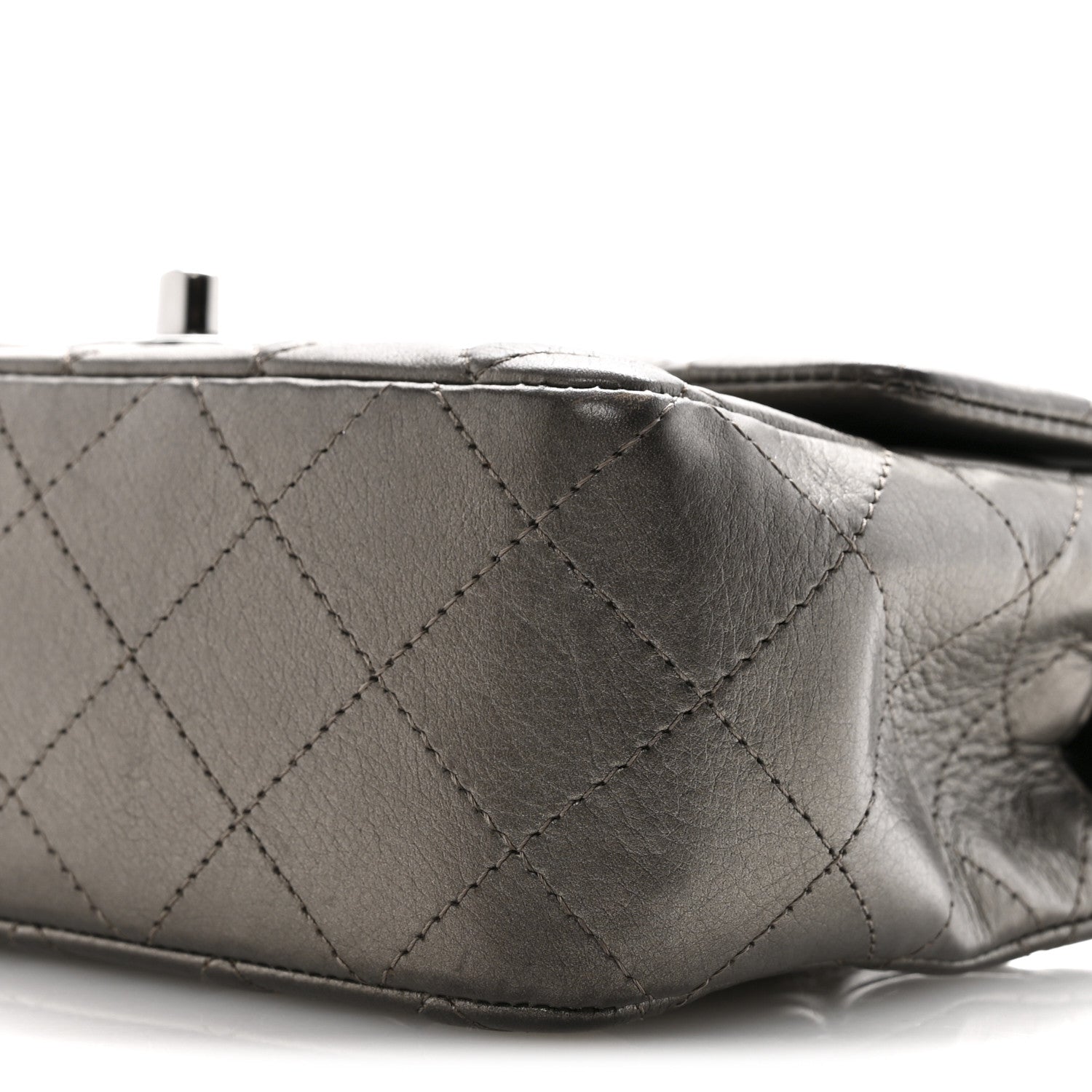 Chanel Metallic Lambskin Quilted Mini Rectangular Flap Ruthenium 10 of 13