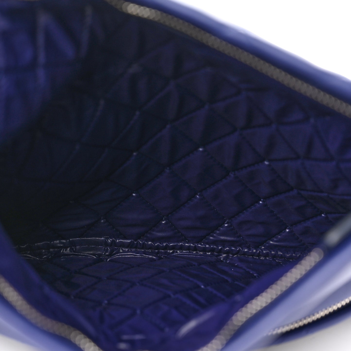 Lambskin Quilted CC Beauty Clutch Blue