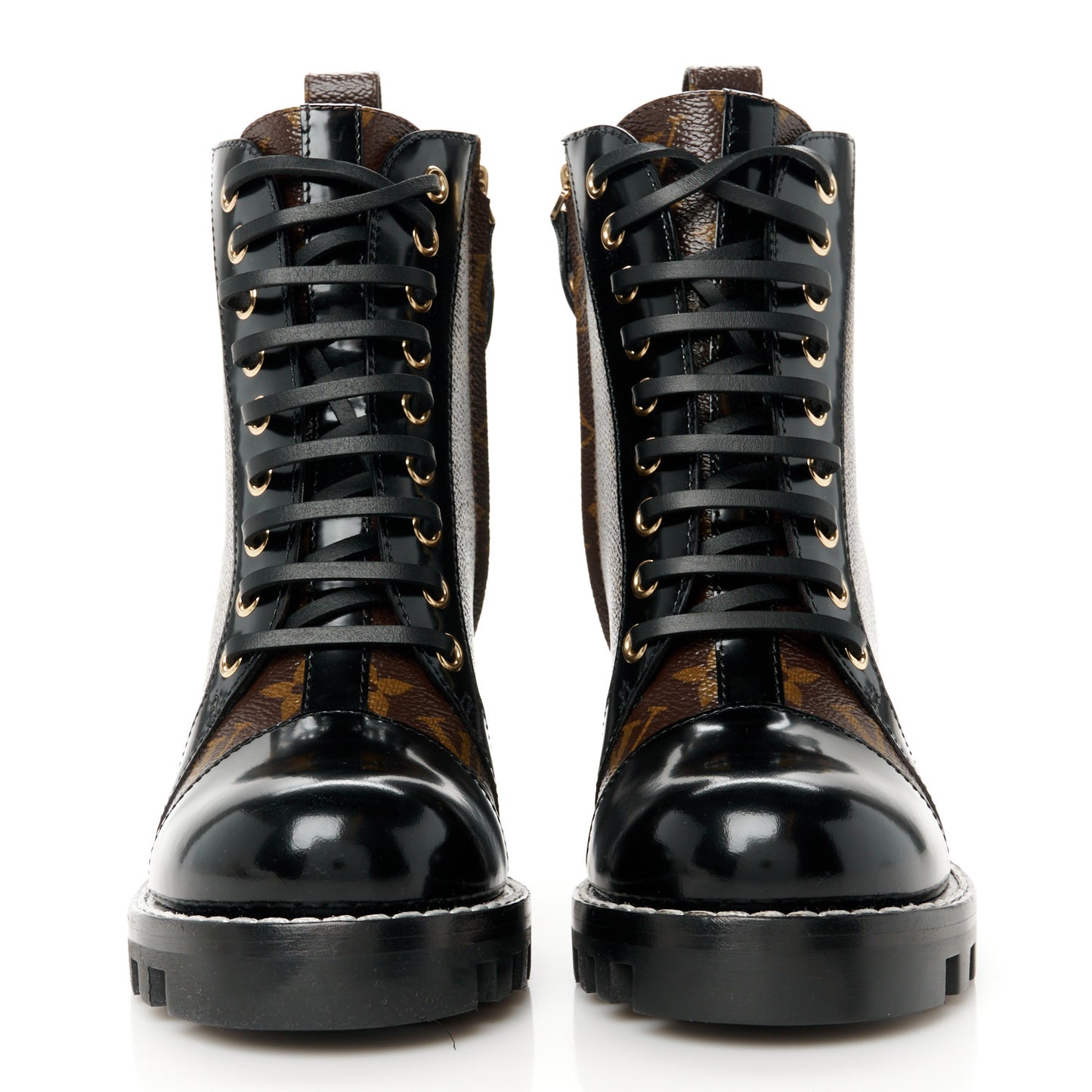 Patent Calfskin Monogram Star Trail Ankle Boots 36.5 Black