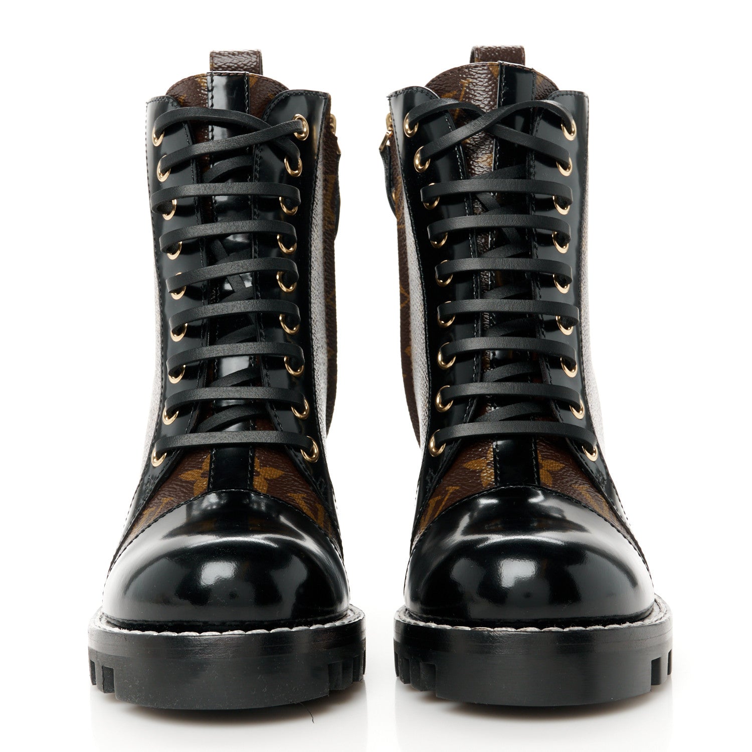 Louis Vuitton Patent Calfskin Monogram Star Trail Ankle Boots 36.5 Black 2 of 10