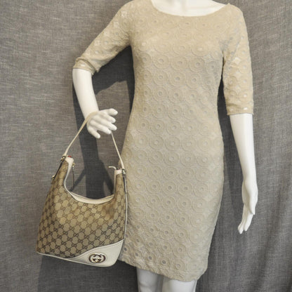 Gucci Monogram New Britt Shoulder Bag Ivory 2 of 9