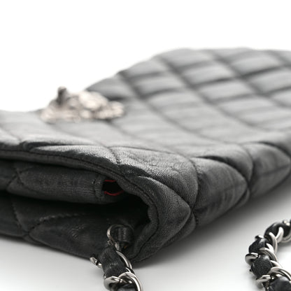 Chanel Lambskin Quilted Medium Leo Lion Flap Clutch Black 9 of 11