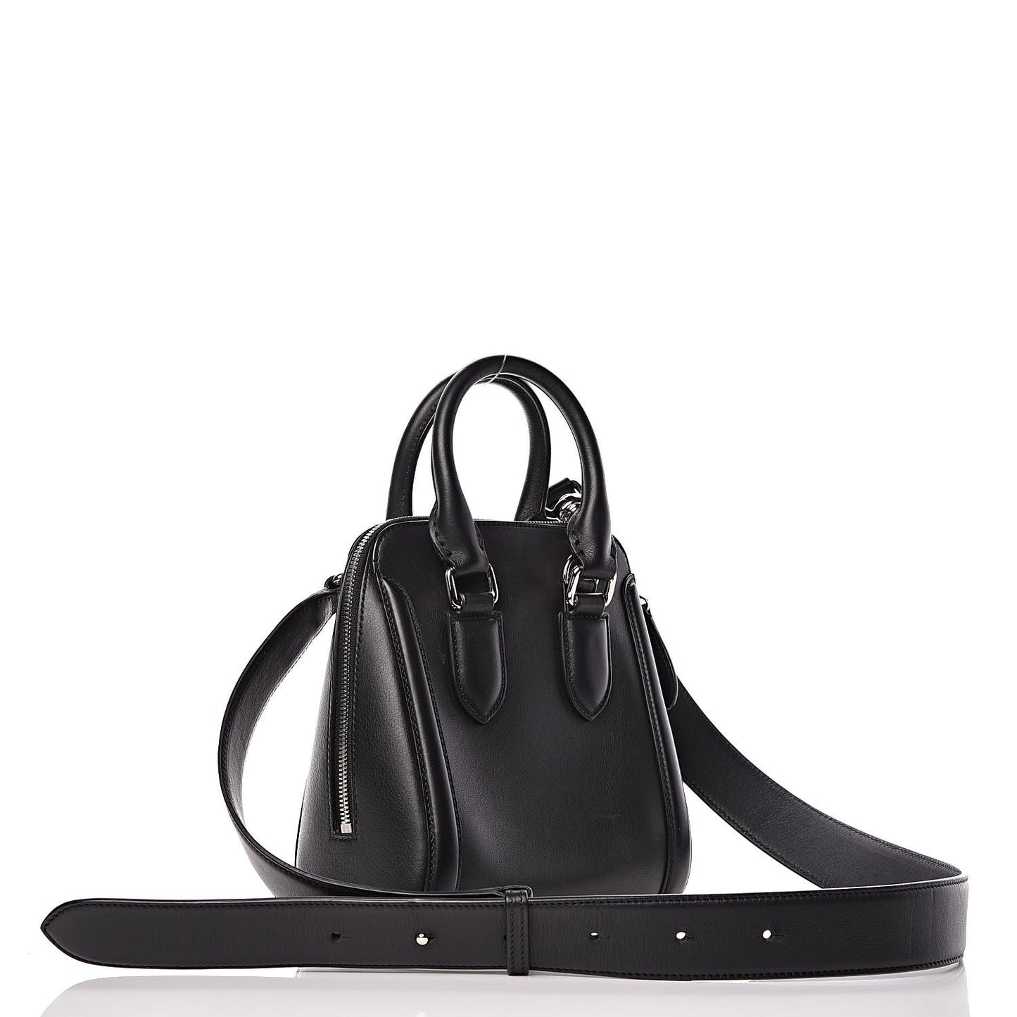 Calfskin Studded Crystal Embellished Mini Heroine Black