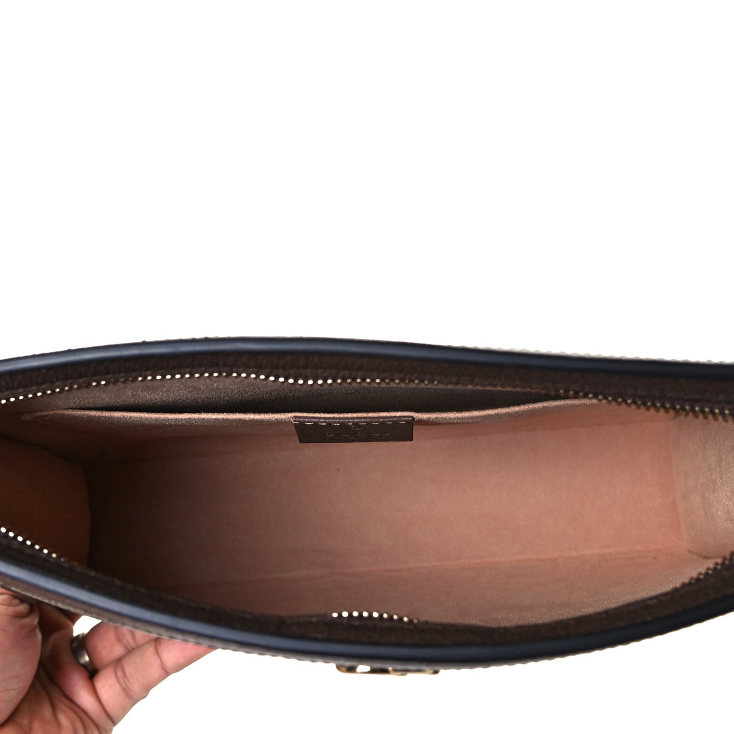 GG Supreme Monogram Web Ophidia Pouch Brown