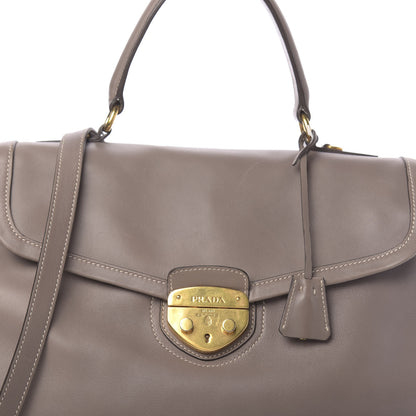 Prada City Calfskin Foldover Pushlock Top Handle Satchel Argilla 14 of 22