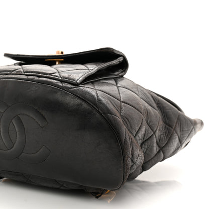 Chanel Lambskin Quilted Drawstring Backpack Black 20 of 23