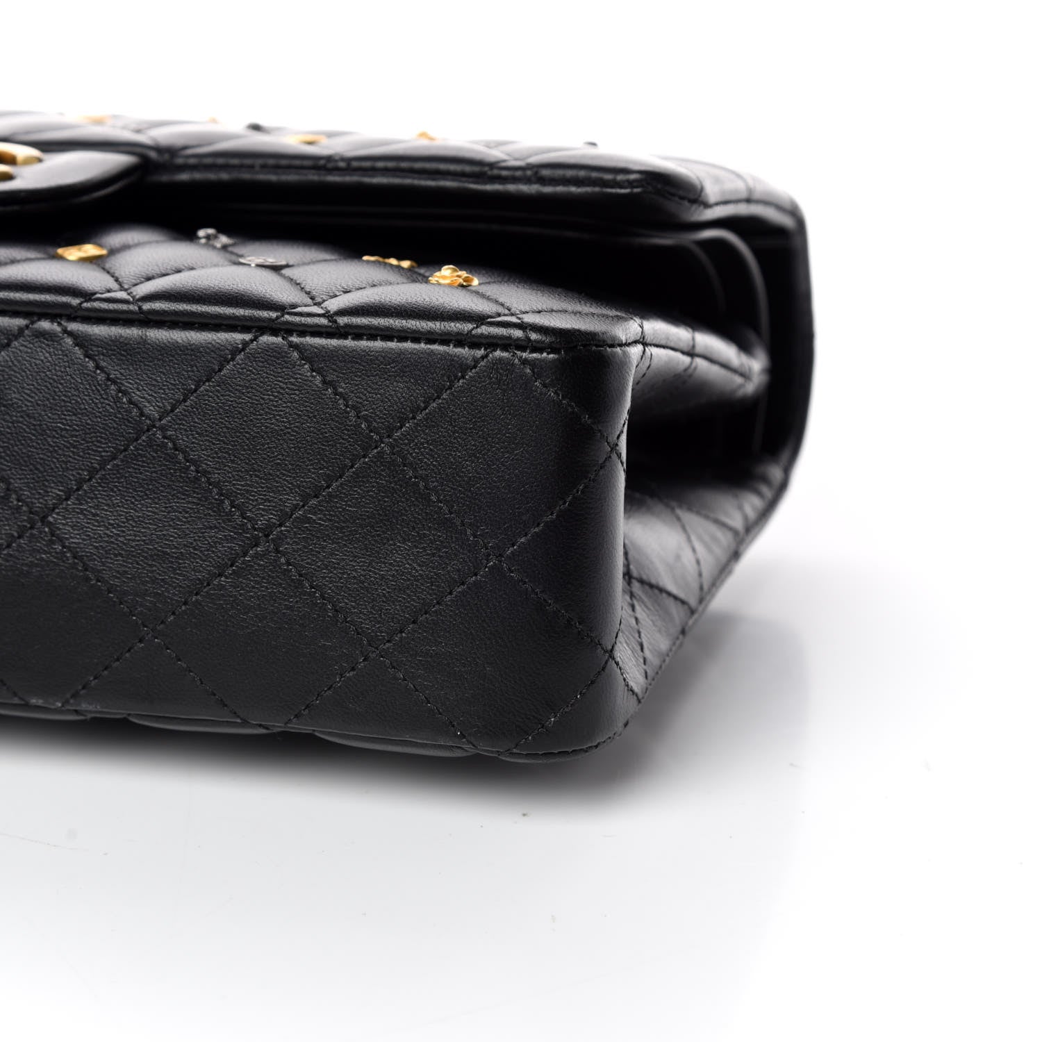 Chanel Lambskin Quilted Studded Medium Double Flap Black 6 of 11