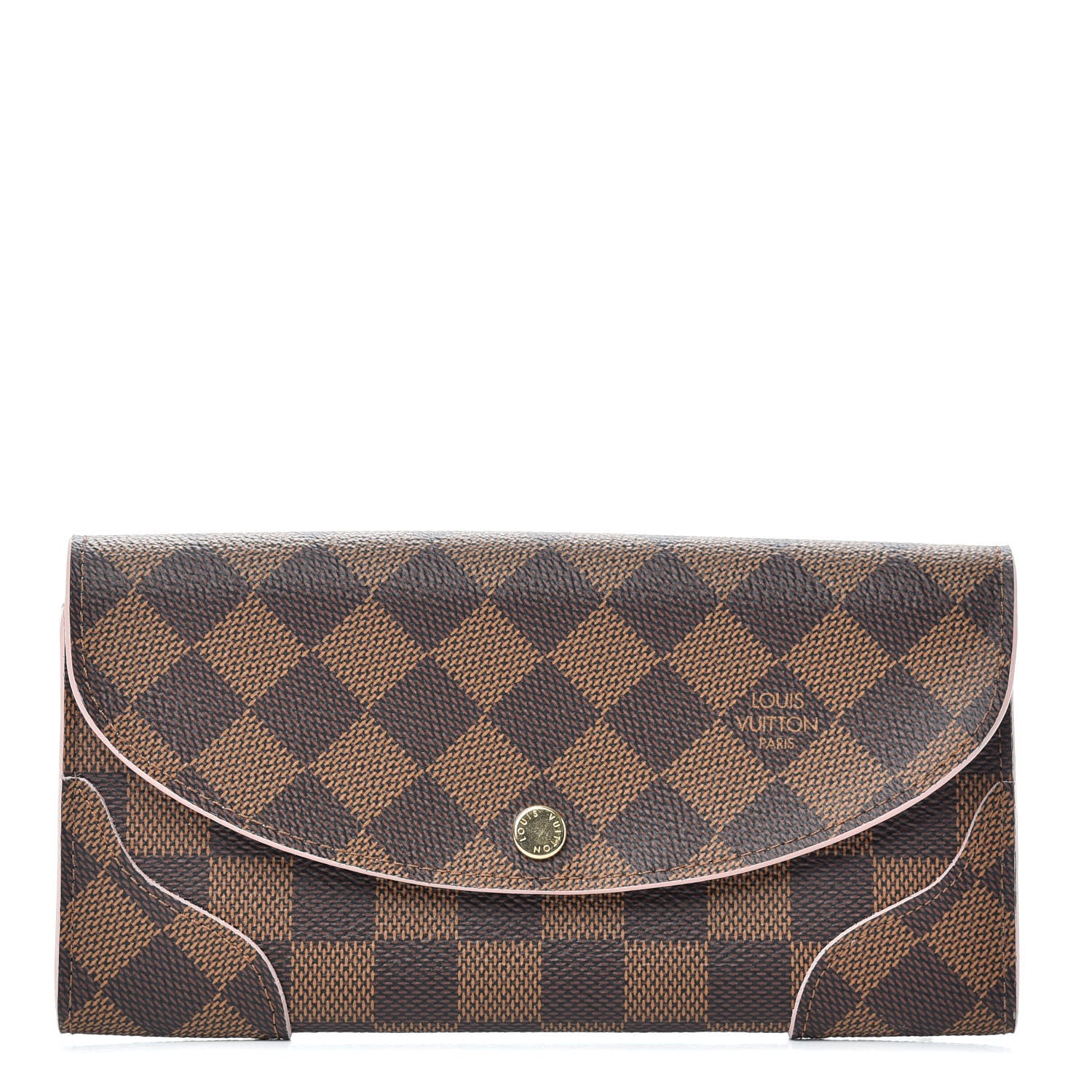 Louis Vuitton Damier Ebene Caissa Wallet Rose Ballerine 1 of 7
