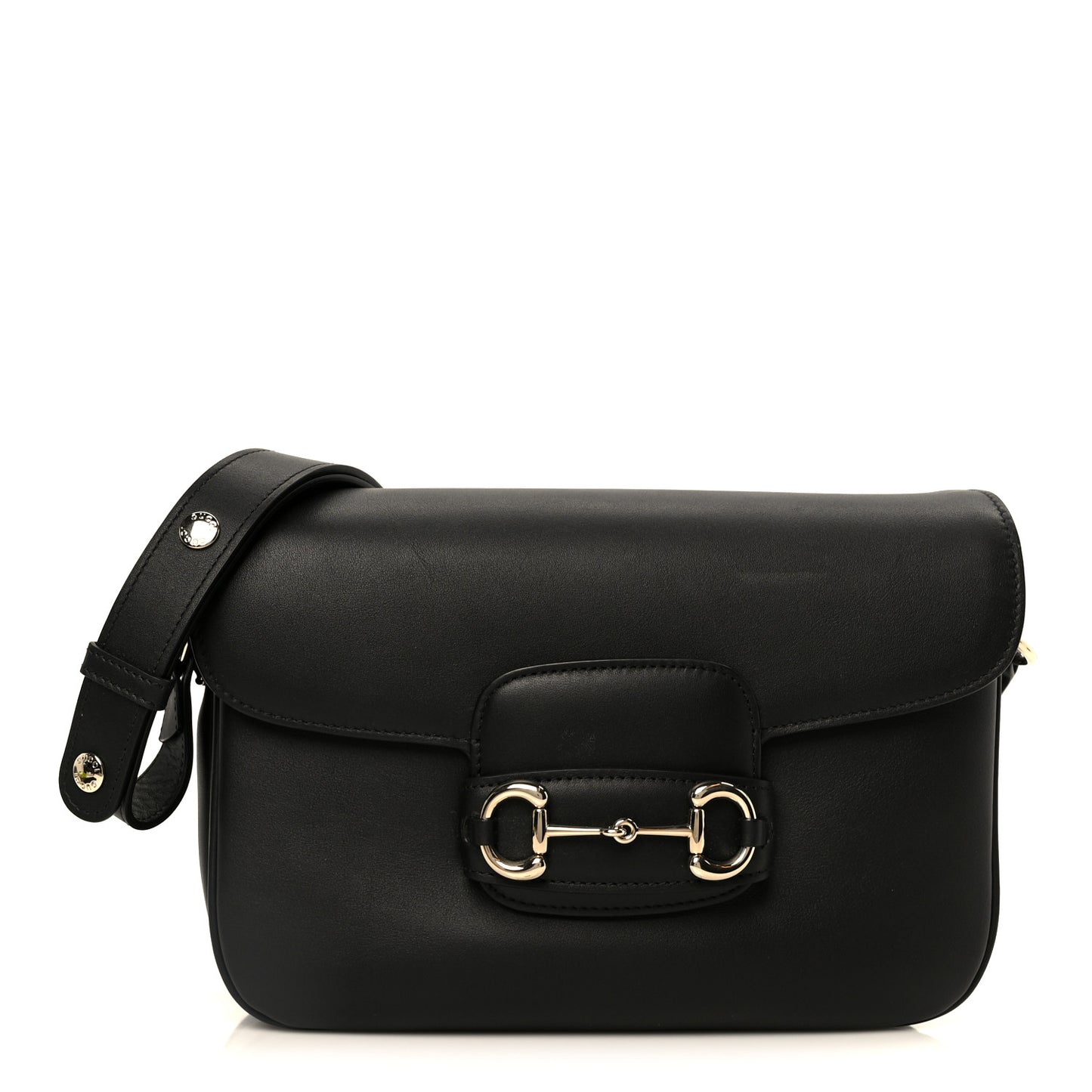 Arabella Calfskin Horsebit 1955 Soft Small Shoulder Bag Black