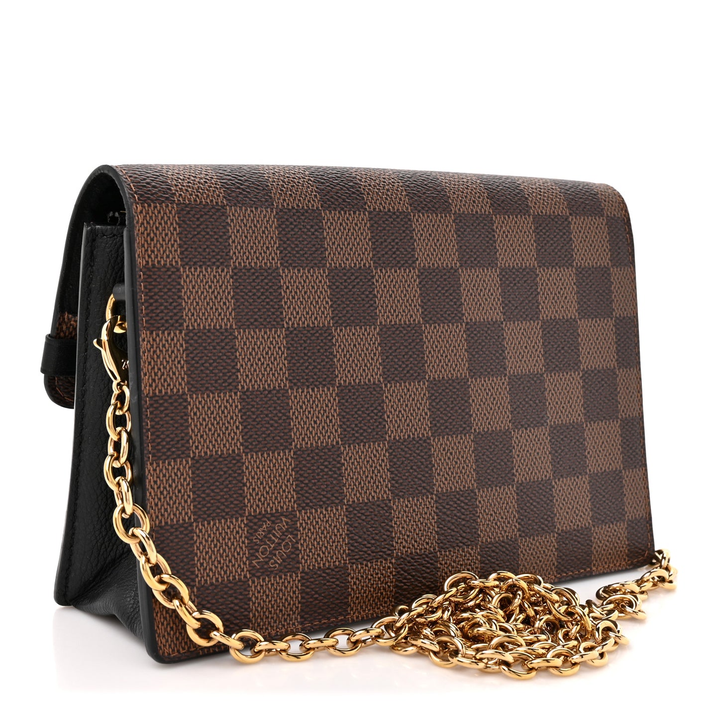 Damier Ebene Vavin Chain Wallet Black