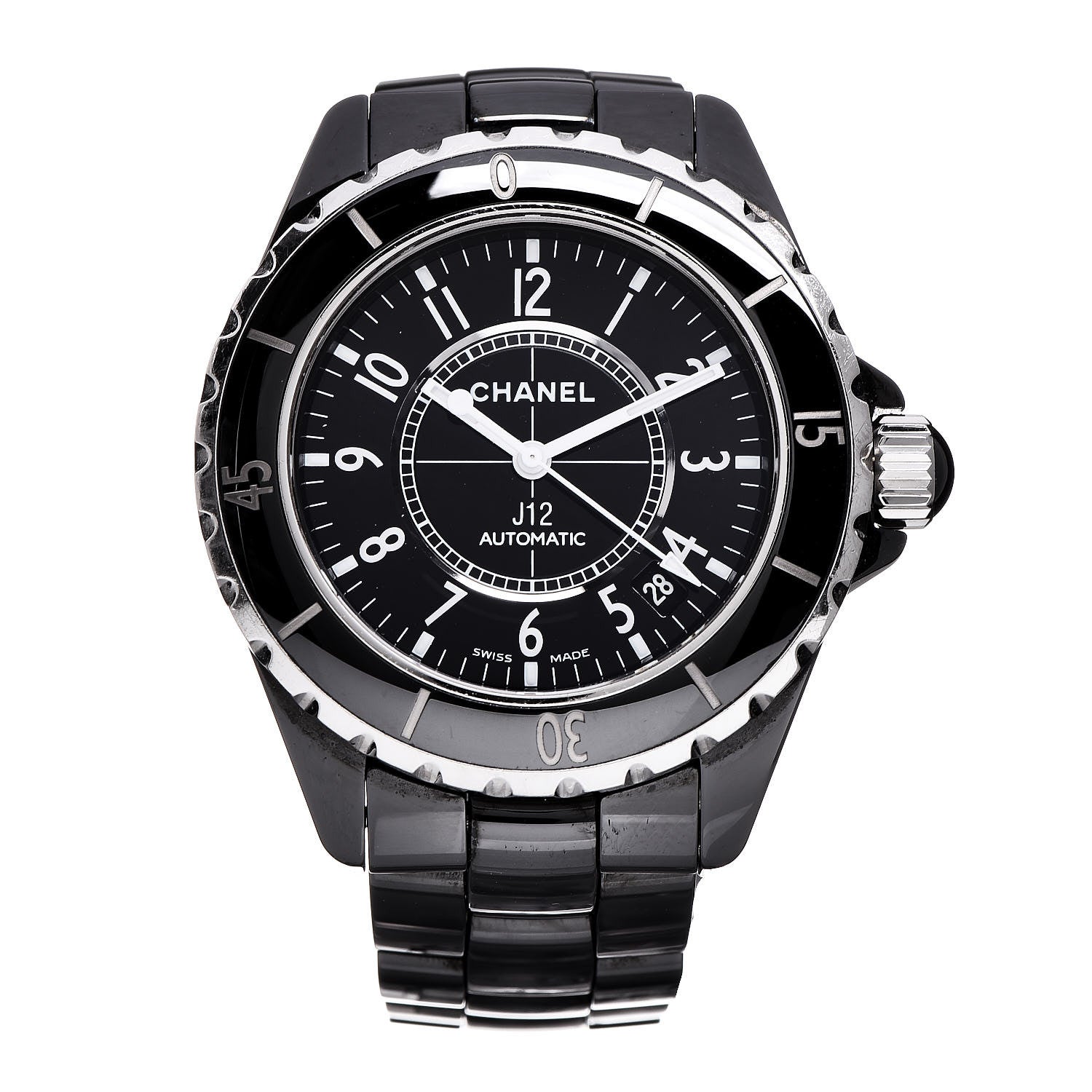 Chanel Stainless Steel Ceramic 38mm J12 Automatic Watch Black 1 of 6
