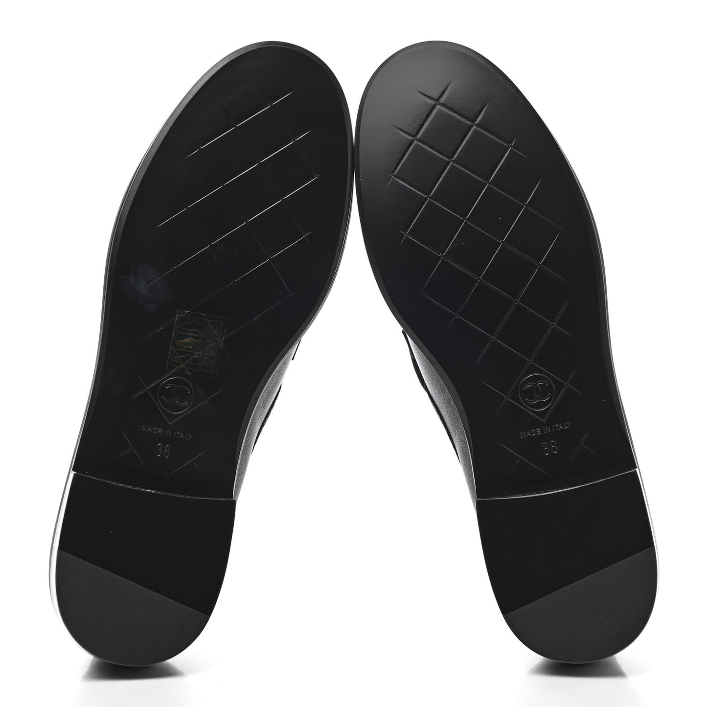 Lambskin Quilted CC Turnlock Loafers 38 Black