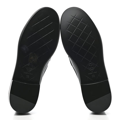 Chanel Lambskin Quilted CC Turnlock Loafers 38 Black 5 of 9