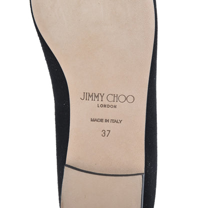 Jimmy Choo Suede Crystal Mirele Ballet Flat 37 Black 7 of 12