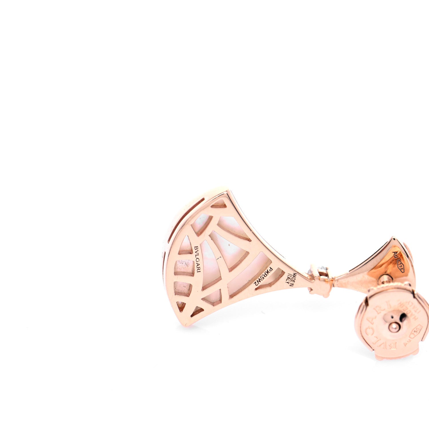 Bulgari 18K Rose Gold Diamond Mother of Pearl Divas' Dream Earrings 4 of 6