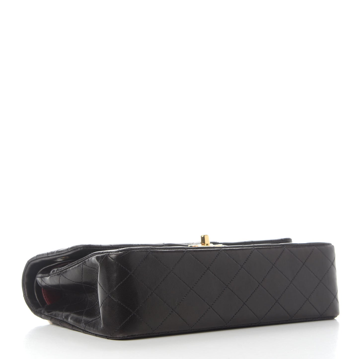 Lambskin Quilted Medium Double Flap Black