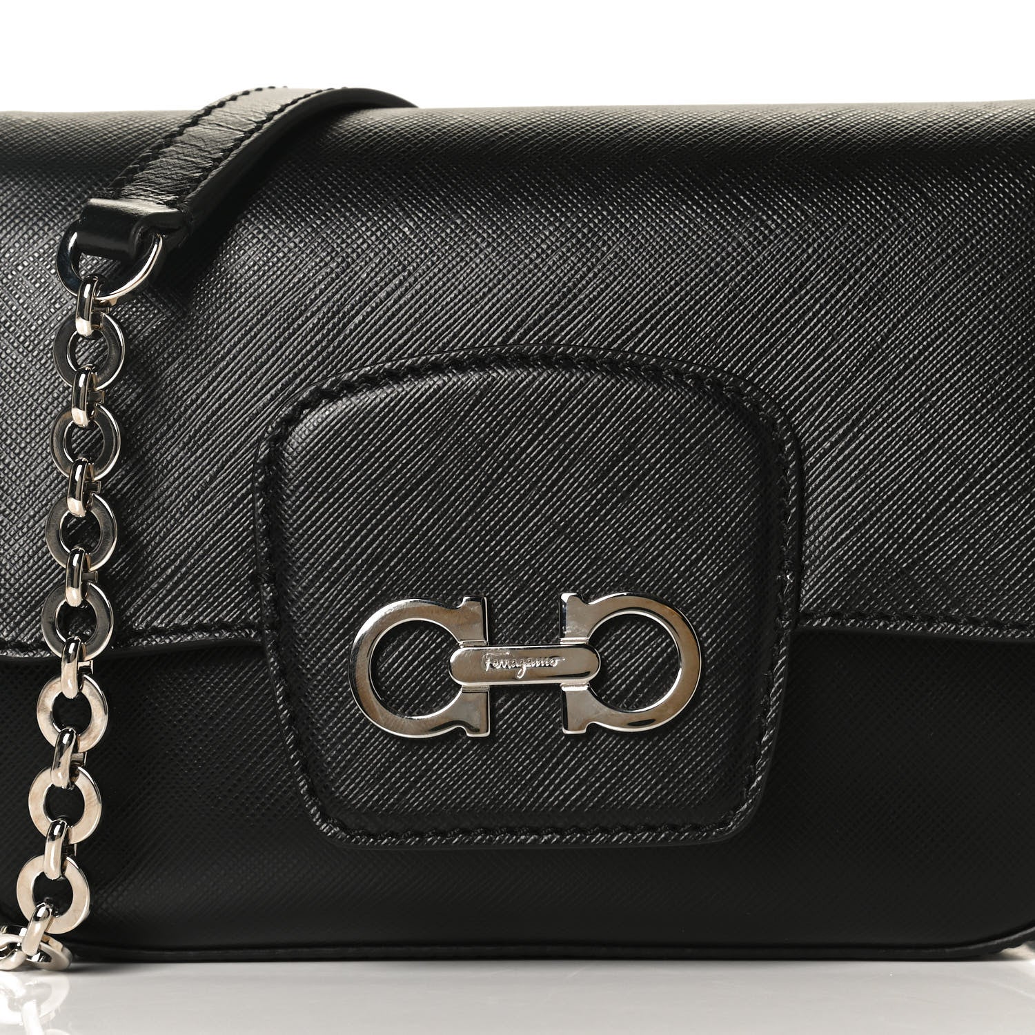 Salvatore Ferragamo Saffiano Paris Crossbody Bag Black 8 of 12