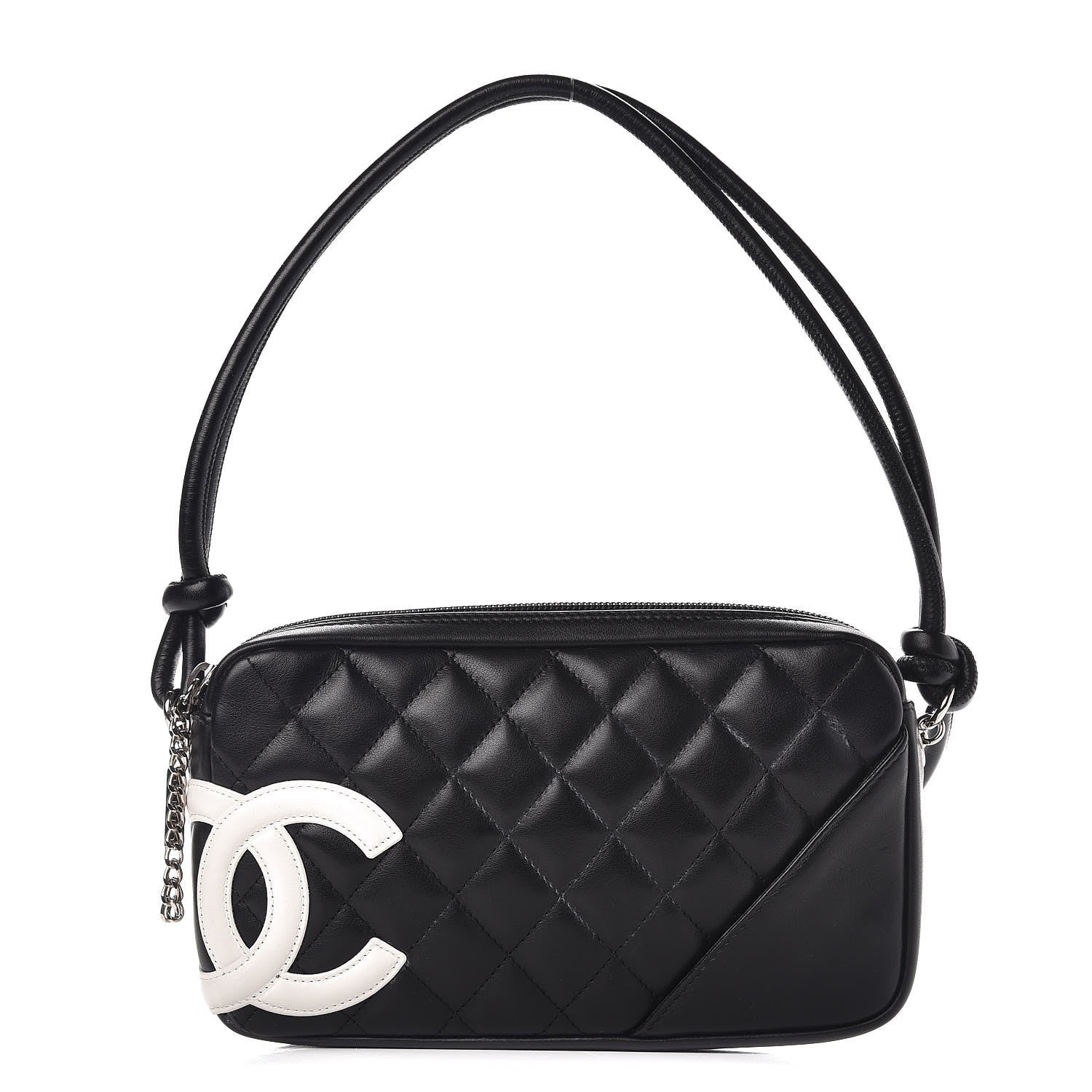 Chanel Calfskin Quilted Cambon Pochette Black White 1 of 7