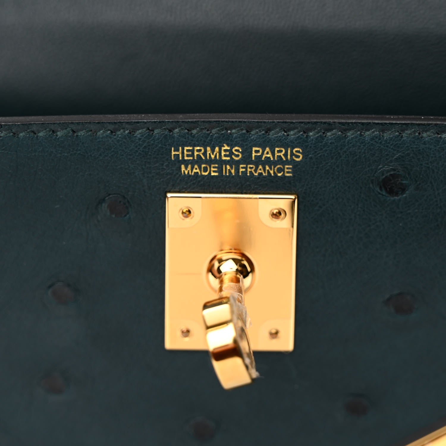 Hermes Ostrich Kelly Sellier Mini 20 Vert Cypress 7 of 12