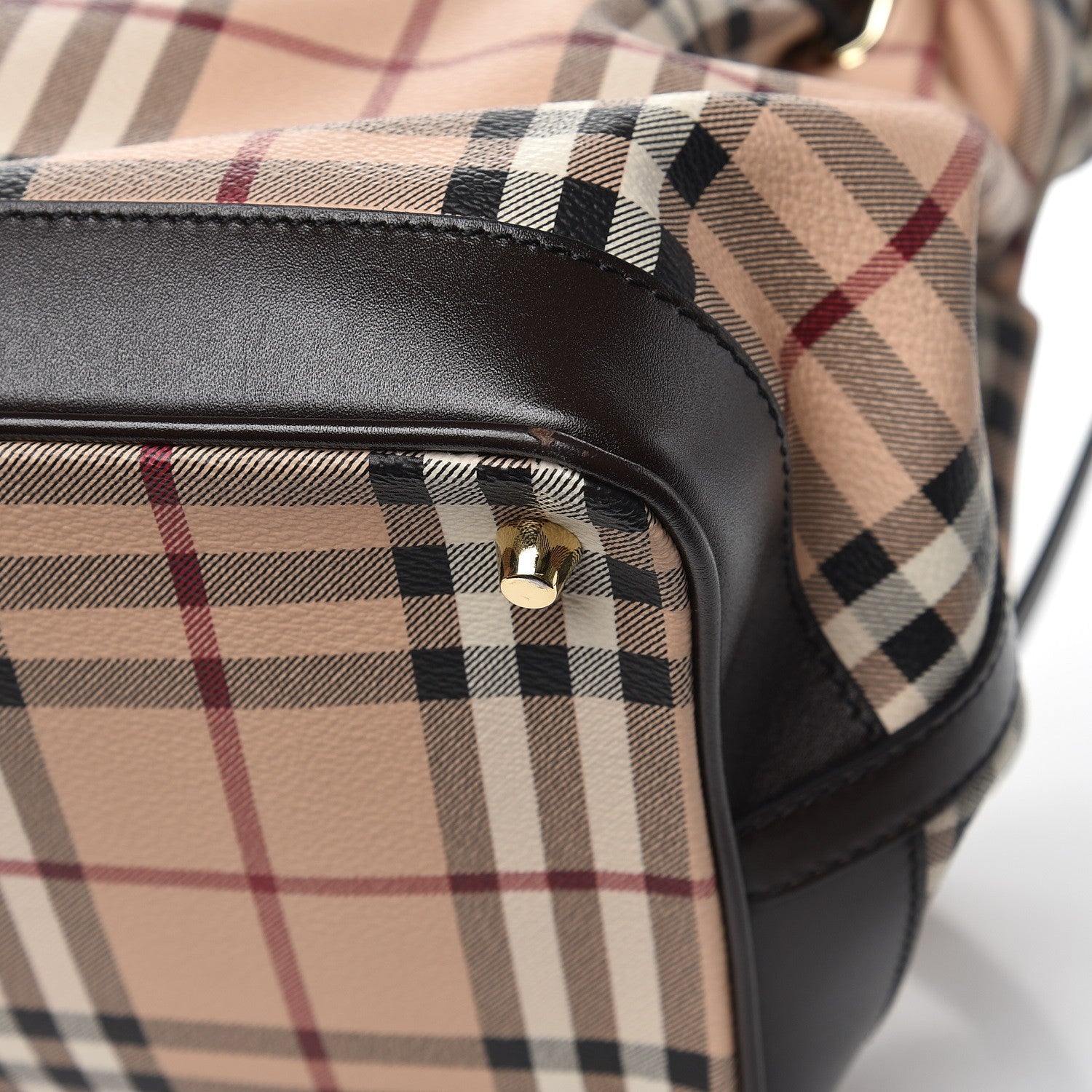 Burberry Haymarket Check Medium Golderton Tote Chocolate 10 of 10