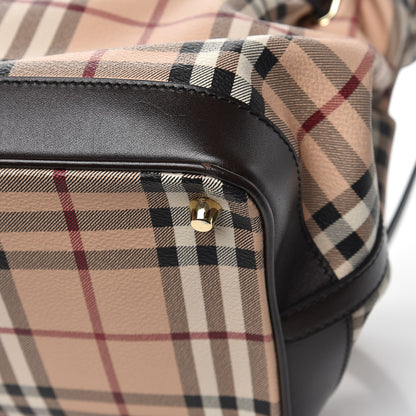 Burberry Haymarket Check Medium Golderton Tote Chocolate 10 of 10