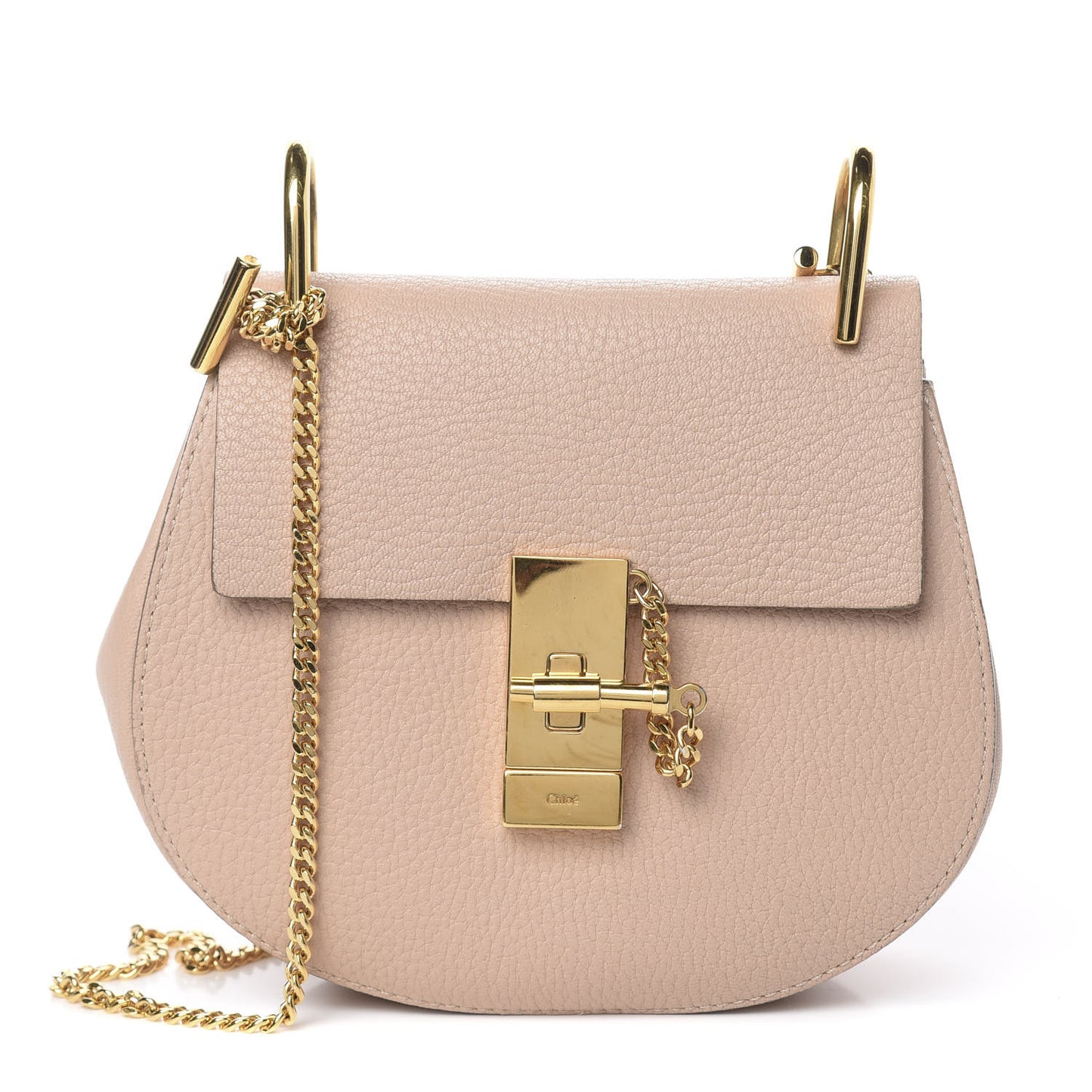 Grained Lambskin Mini Drew Shoulder Bag Biscotti Beige