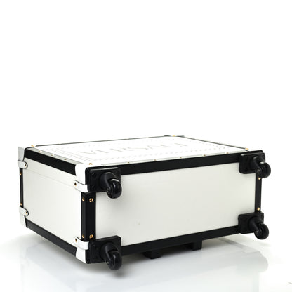 Versace Calfskin 90's Vintage Logo Suitcase White Black 3 of 4