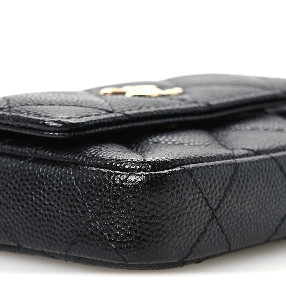 Chanel Caviar Quilted Mini Pearl On Top Coin Purse With Chain Black 9 of 11