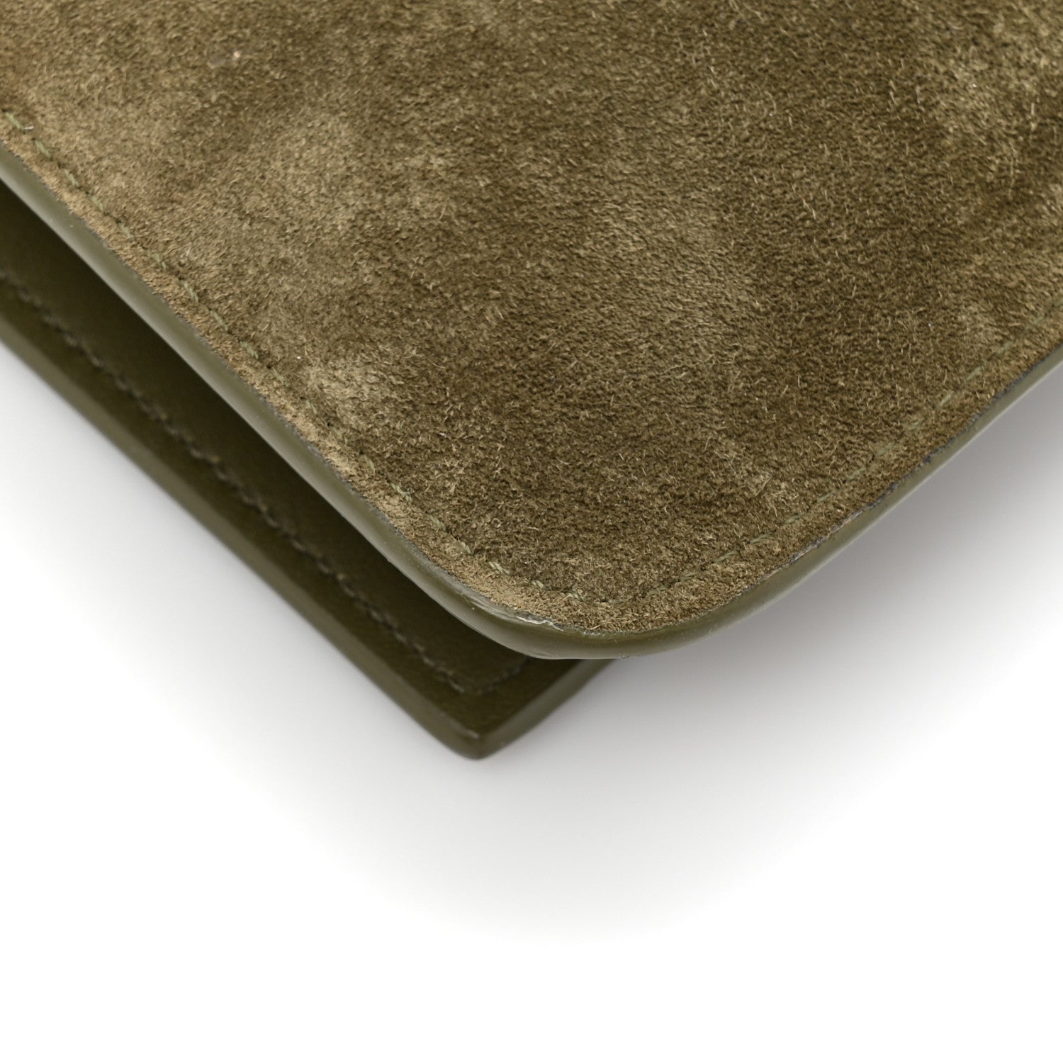 Saint Laurent Suede Monogram Phone Holder Crossbody Loden Green 12 of 13