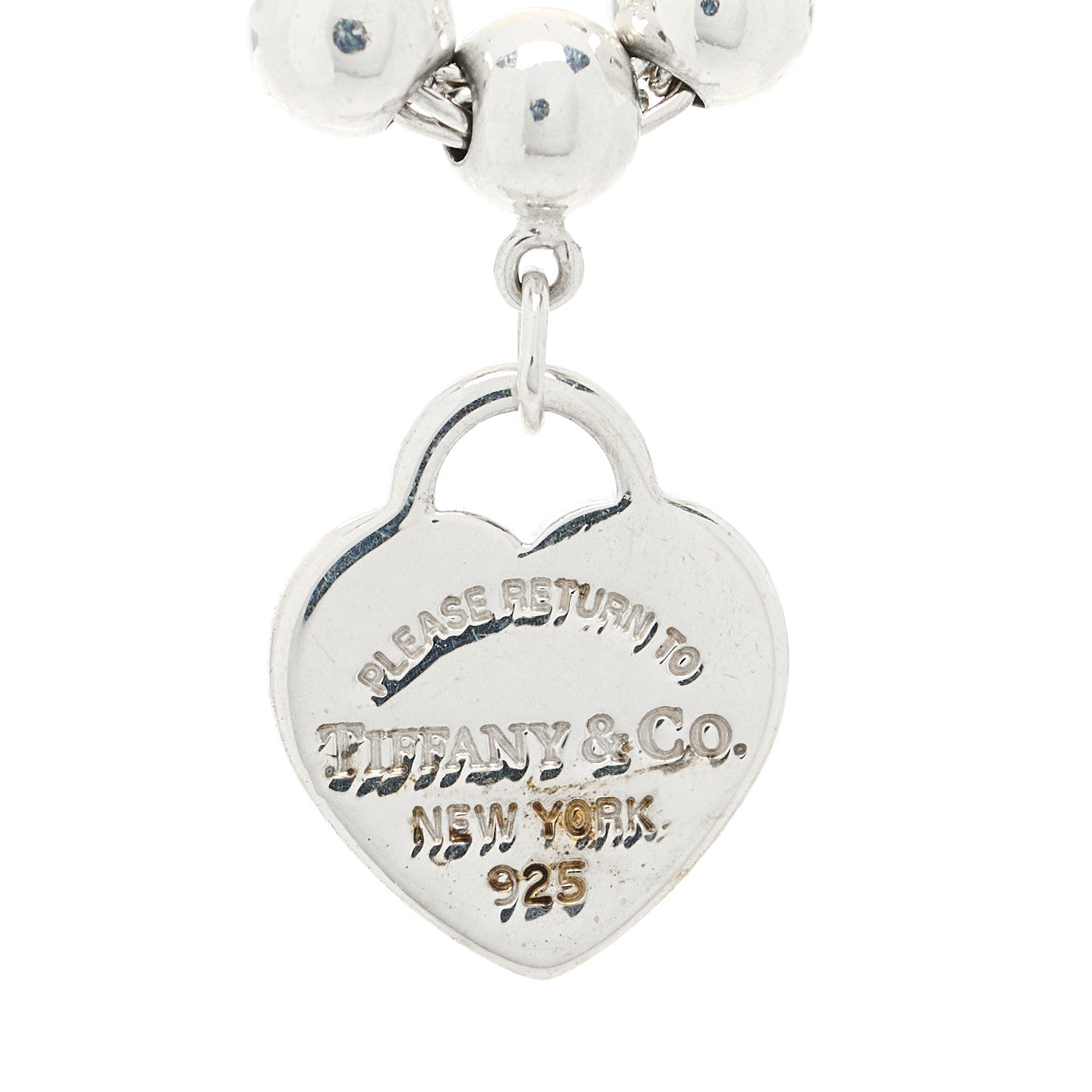 Tiffany Sterling Silver Enamel 4mm Return to Tiffany Heart Tag Bead Bracelet Pink 5 of 7