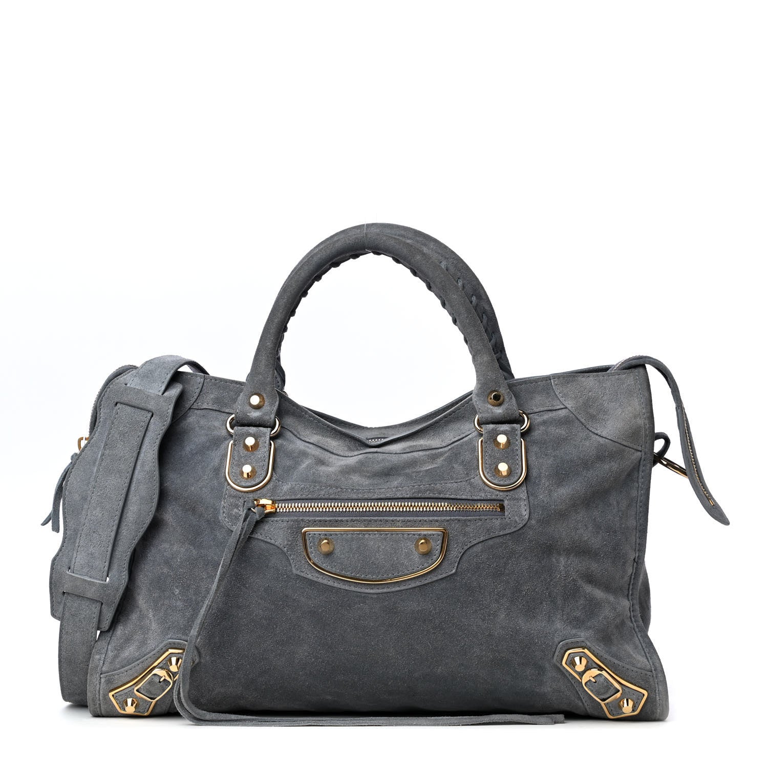 Balenciaga Suede Gold Metallic Edge Hardware City Gris Plomb 1 of 8