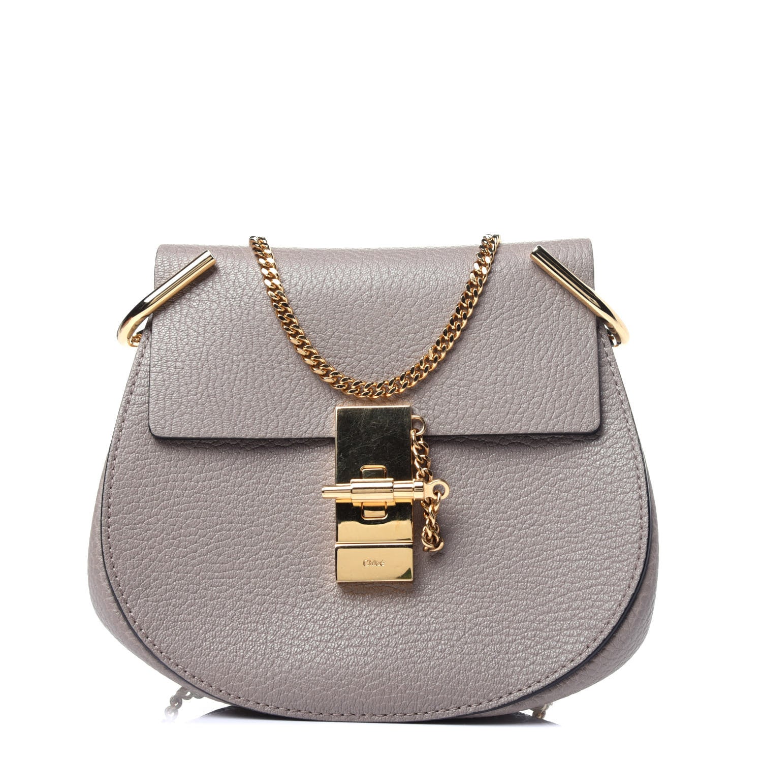 Chloe Grained Lambskin Mini Drew Shoulder Bag Motty Grey 1 of 11
