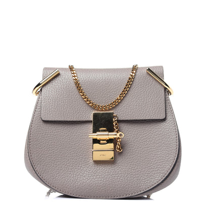Chloe Grained Lambskin Mini Drew Shoulder Bag Motty Grey 1 of 11