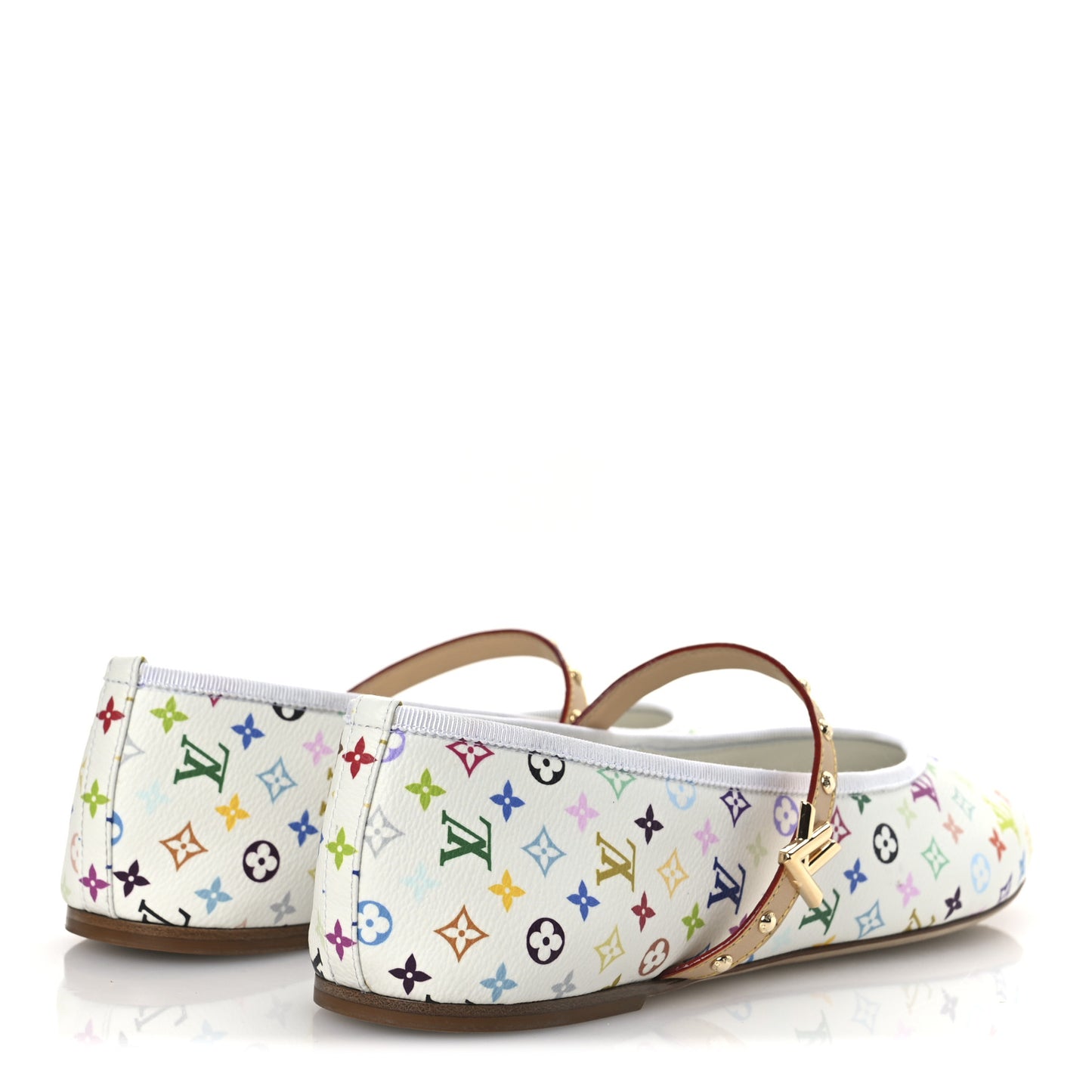 LV X TM Monogram Multicolor Romy Flat Ballerinas 40 White