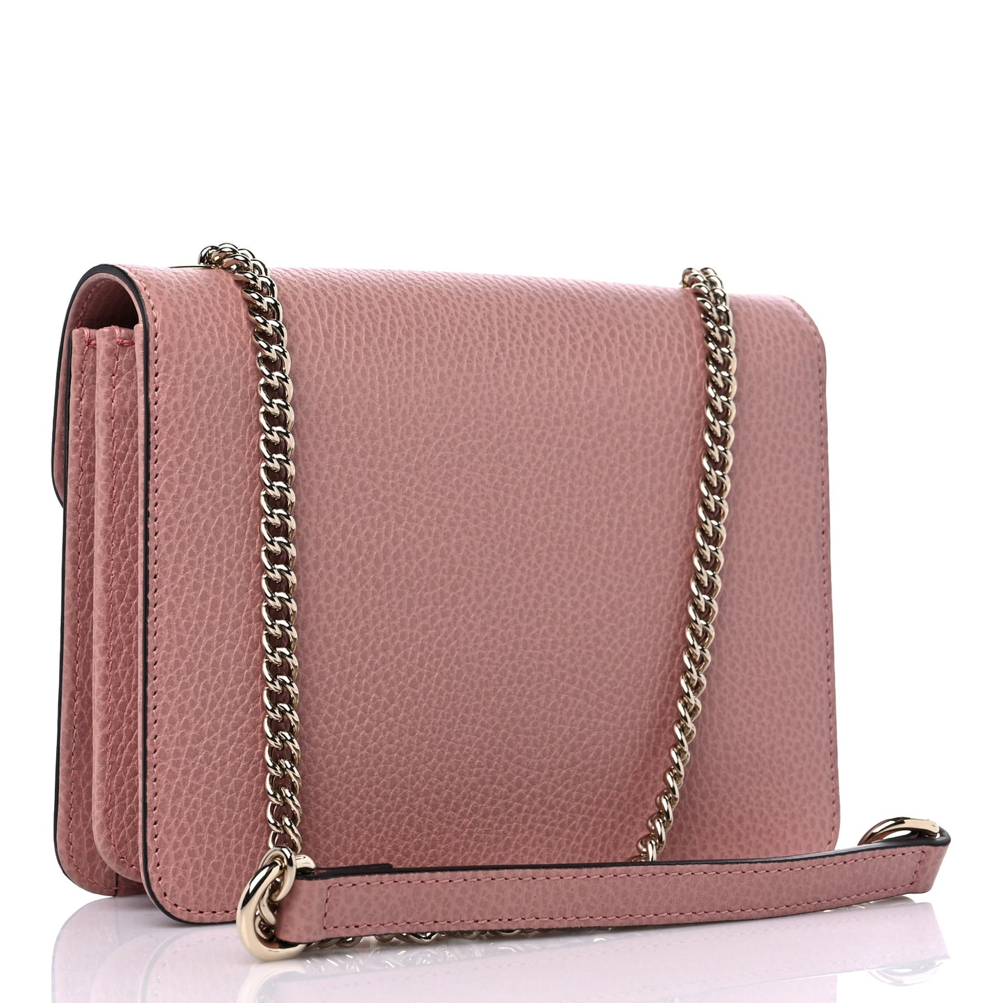 Dollar Calfskin Small Interlocking G Shoulder Bag Soft Pink