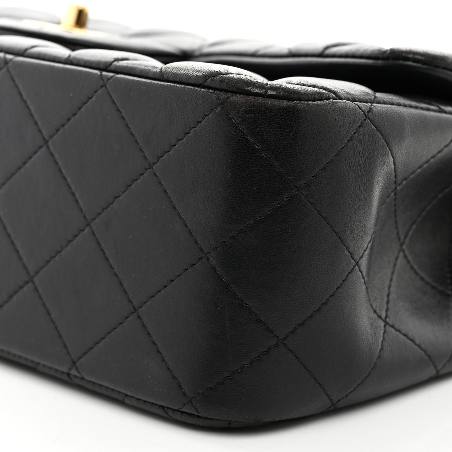 Lambskin Quilted Jumbo Double Flap Black