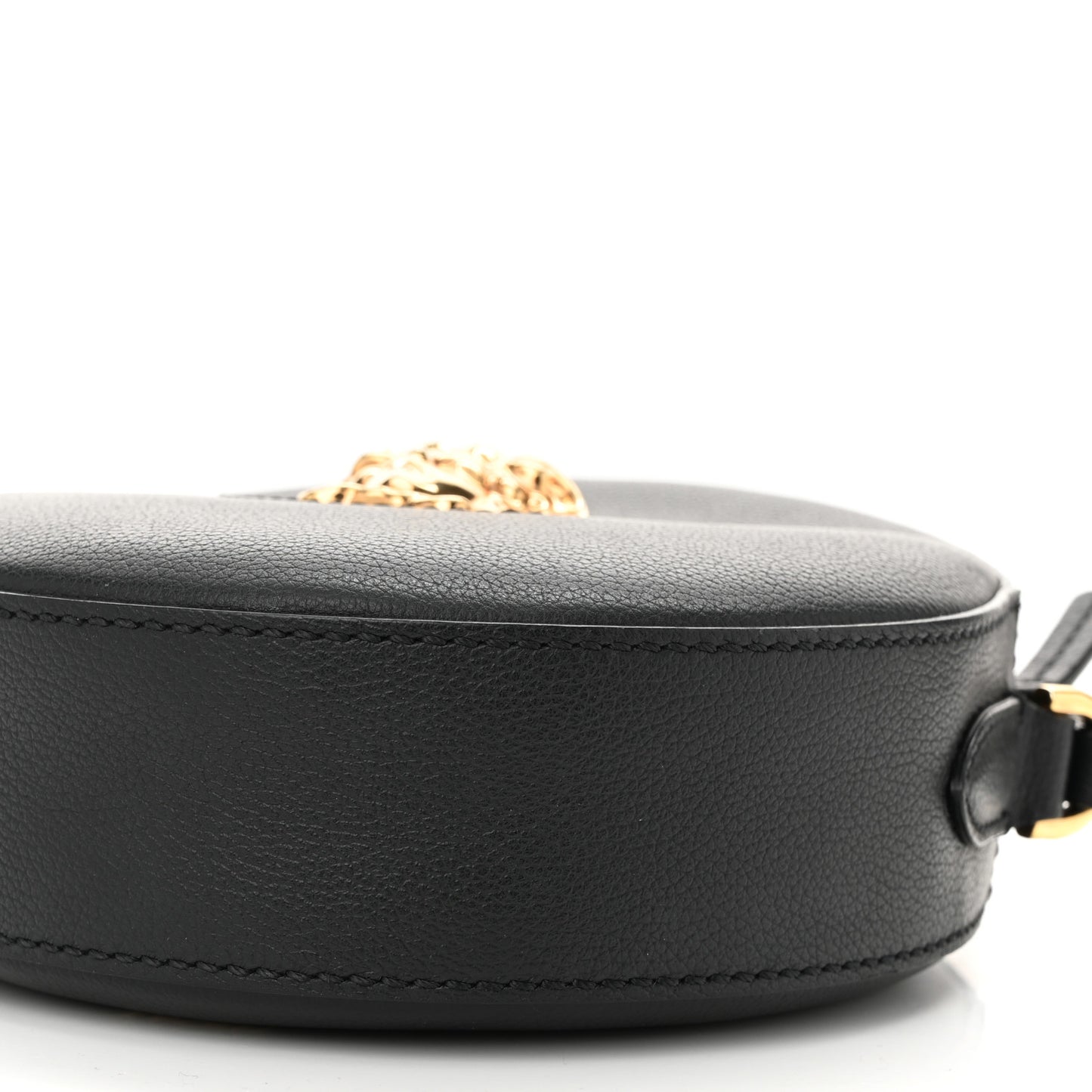Calfskin La Medusa Round Camera Bag Black