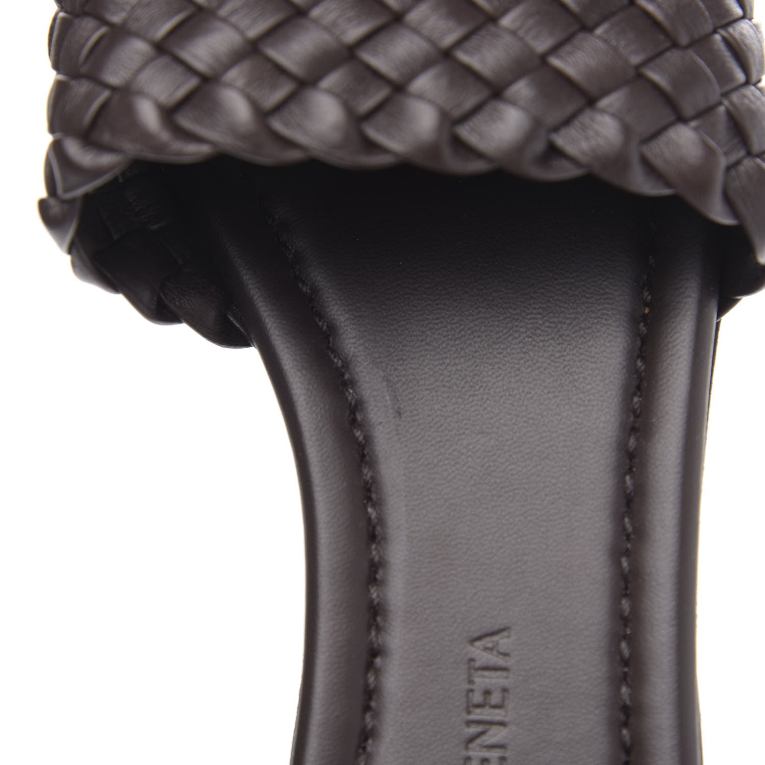 Bottega Veneta Nappa Intrecciato Squared Toe Flat Sandals 37 Espresso 8 of 9