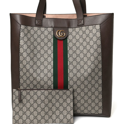 Gucci GG Supreme Monogram Web Large Ophidia Vertical Shopping Tote Brown 10 of 17