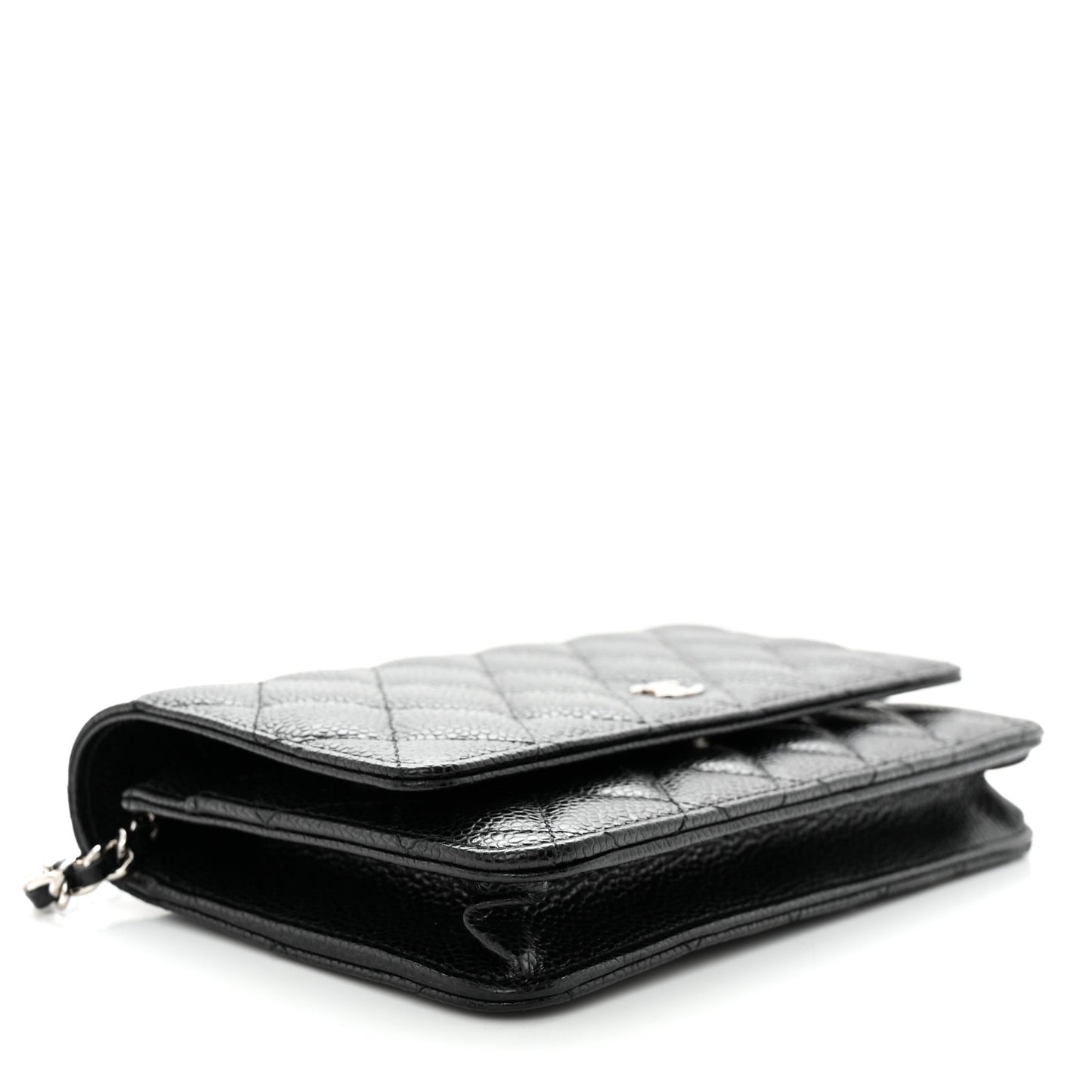 Caviar Quilted Wallet on Chain WOC Black