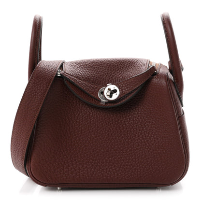 Hermes Taurillon Clemence Mini Lindy 20 Terre 1 of 11
