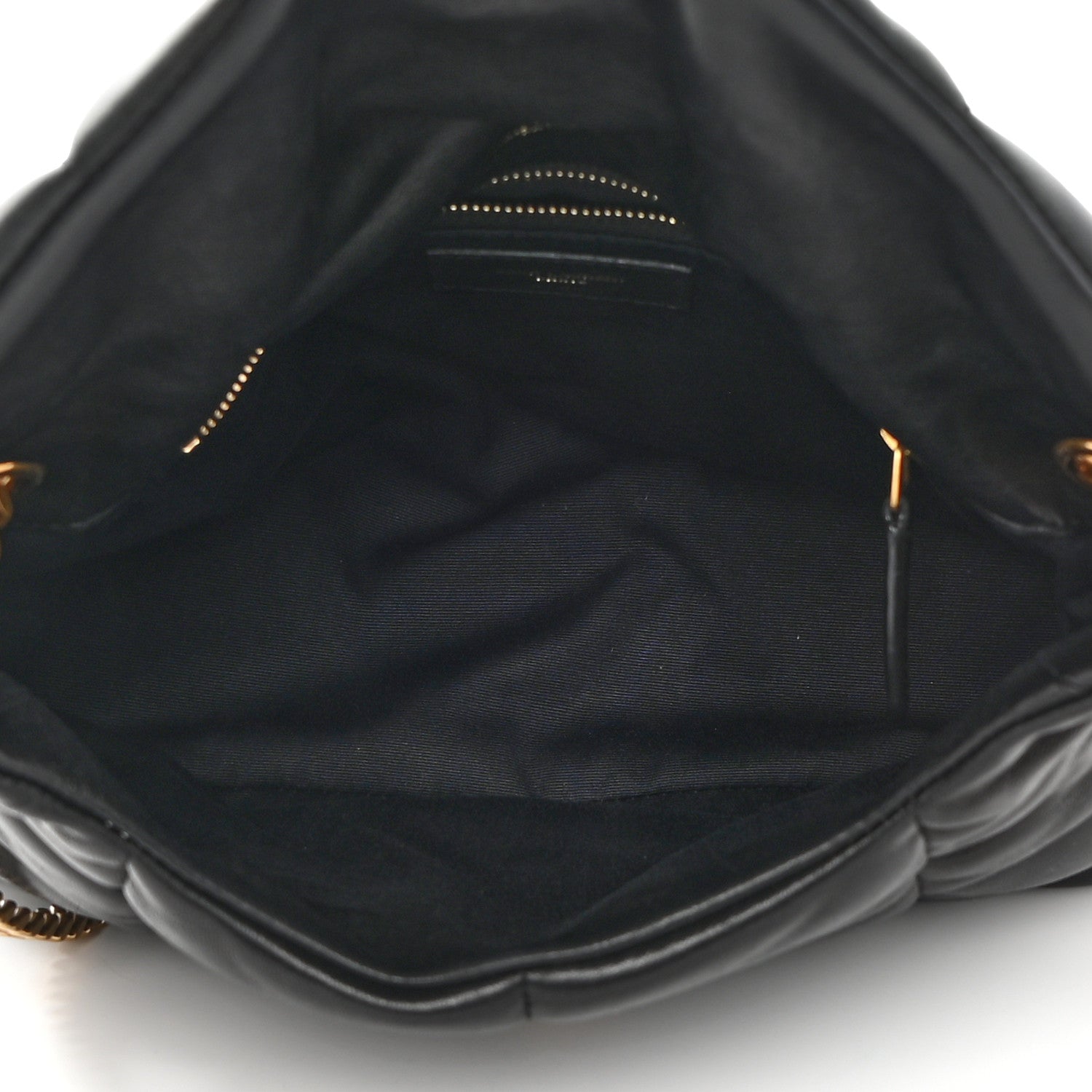 Saint Laurent Lambskin Quilted Small Loulou Puffer Monogram Chain Satchel Black 5 of 17