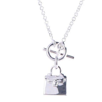 Hermes Sterling Silver Kelly Charm Pendant Necklace 4 of 6