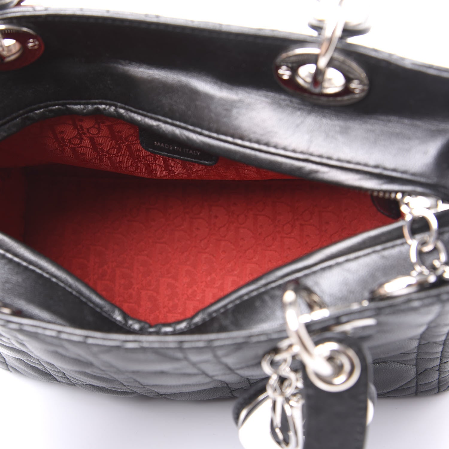 Christian Dior Lambskin Cannage Medium Lady Dior Black 4 of 10