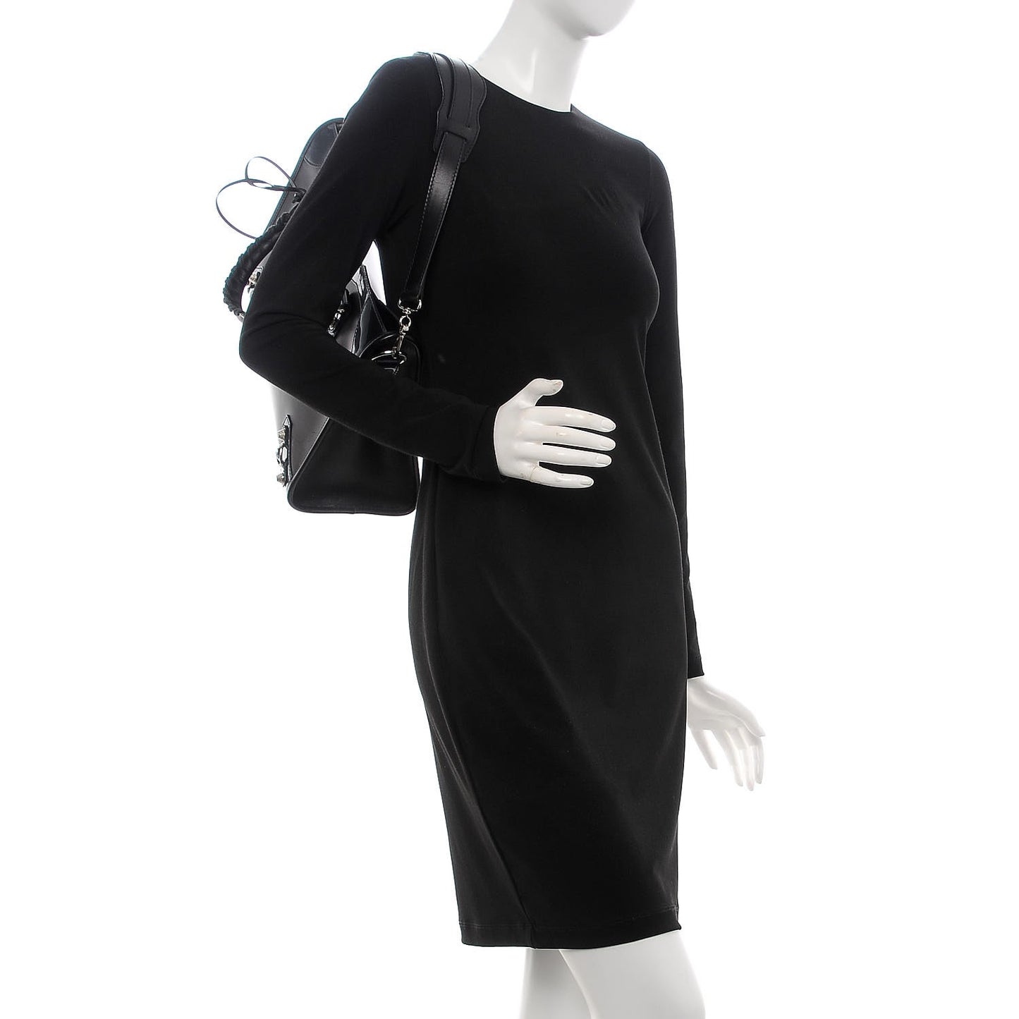 Smooth Calfskin Metallic Patent Giant 12 Silver Hardware City Black Gris