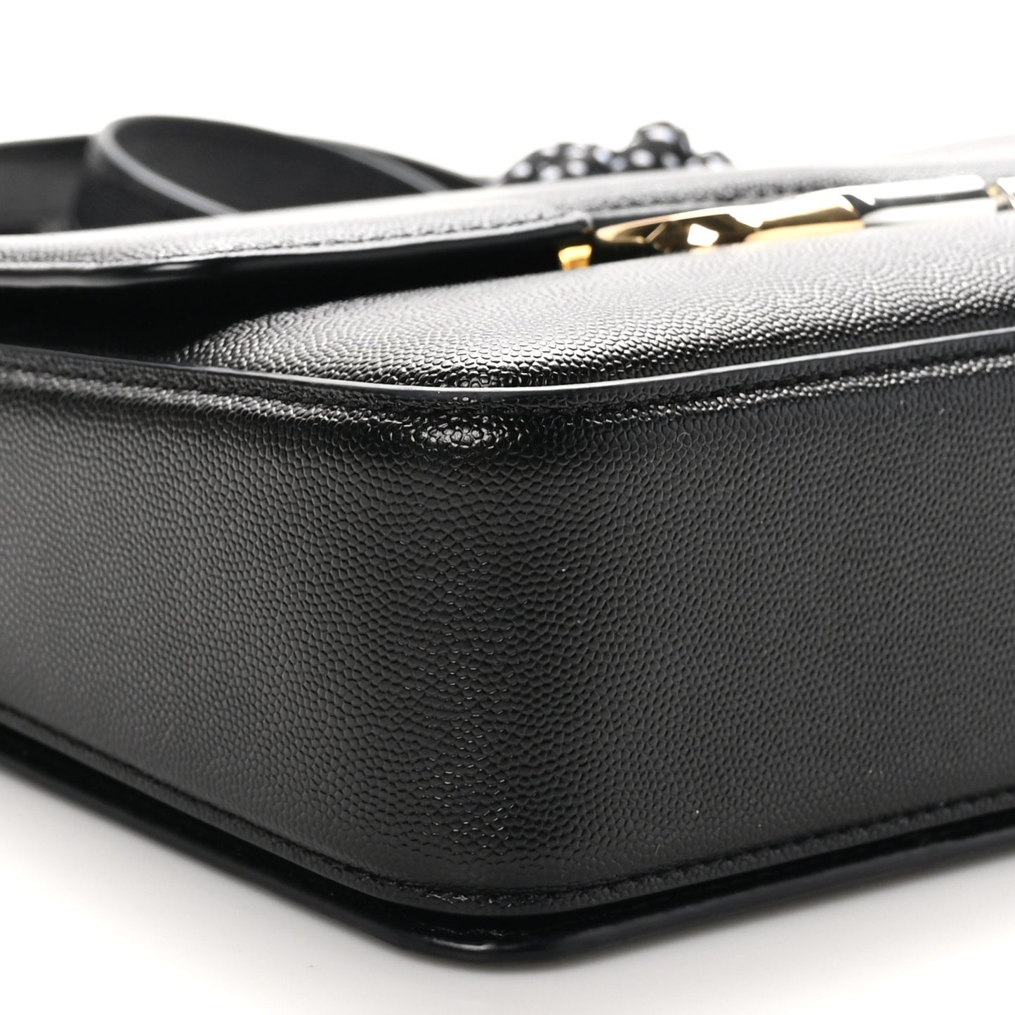 Textured Calfskin The J Link Shoulder Bag Black White