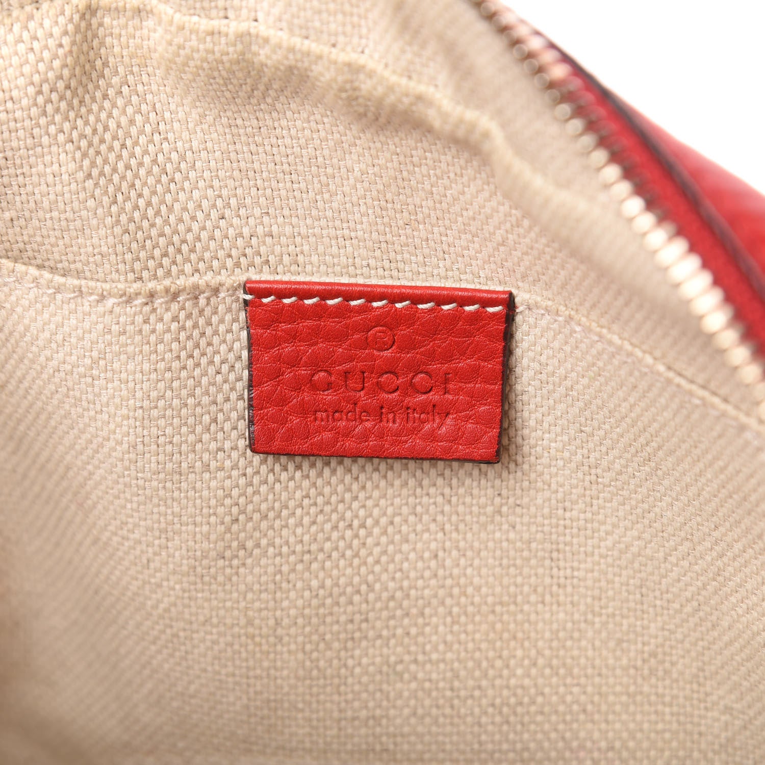 Gucci Pebbled Calfskin Small Soho Disco Bag Tabasco Red 8 of 10
