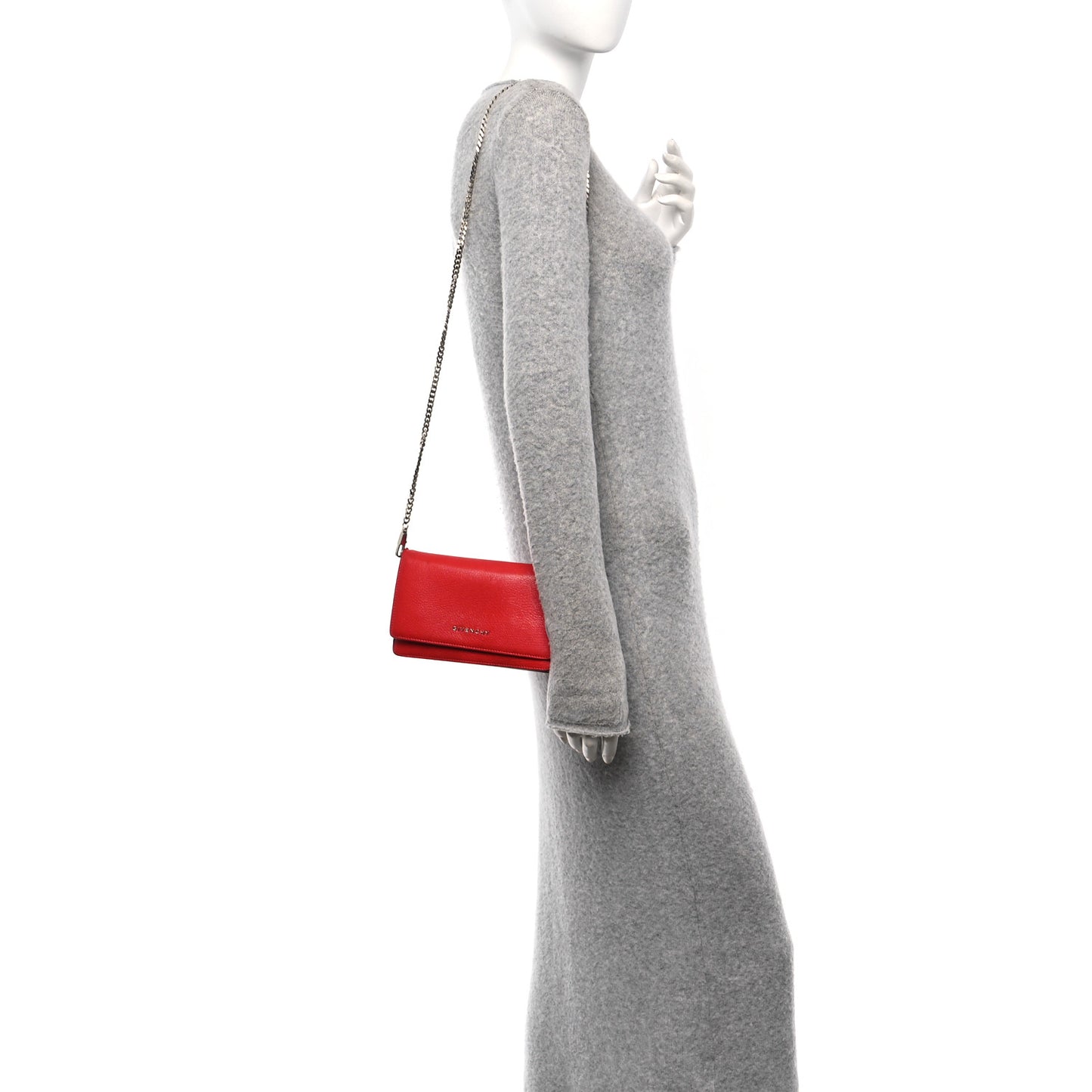 Sugar Goatskin Pandora Chain Wallet Red