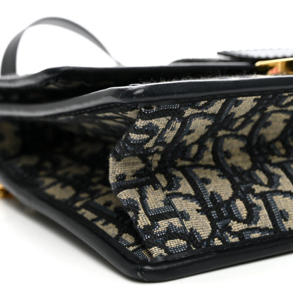 Christian Dior Oblique 30 Montaigne Flap Bag Blue 8 of 9